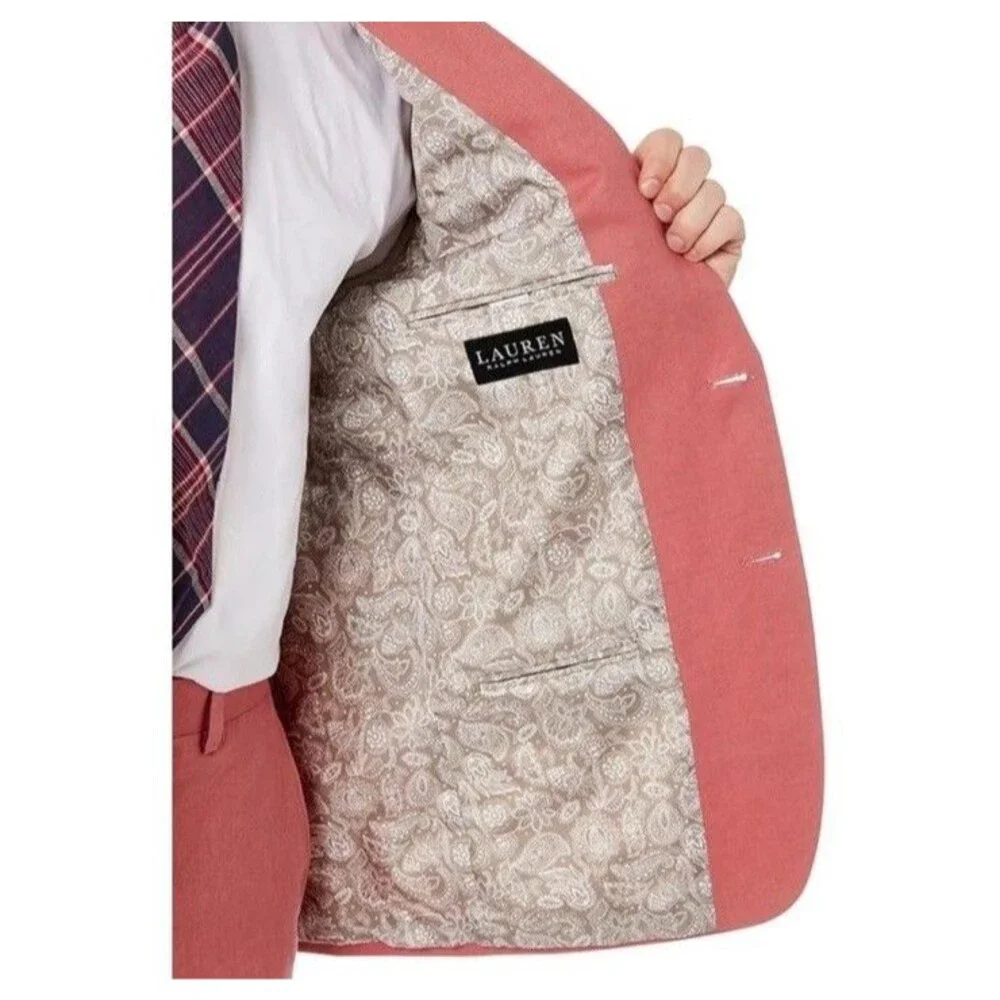 Lauren Ralph Lauren Men’s Lassiter Ultraflex Linen Blazer  50R Salmon Red NWOT